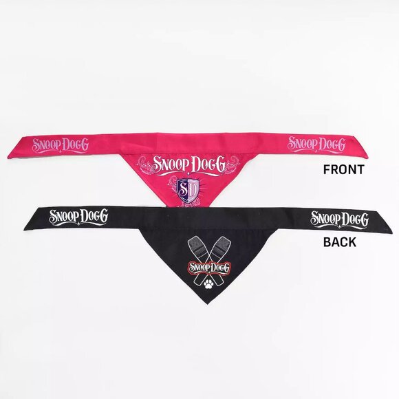 Snoop Doggie Doggs Single Reversible Bandana Mic Drop Pink Black Size: Small - Picture 5 of 7